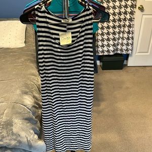 Olivia Rae Navy Blue Stripped Dress